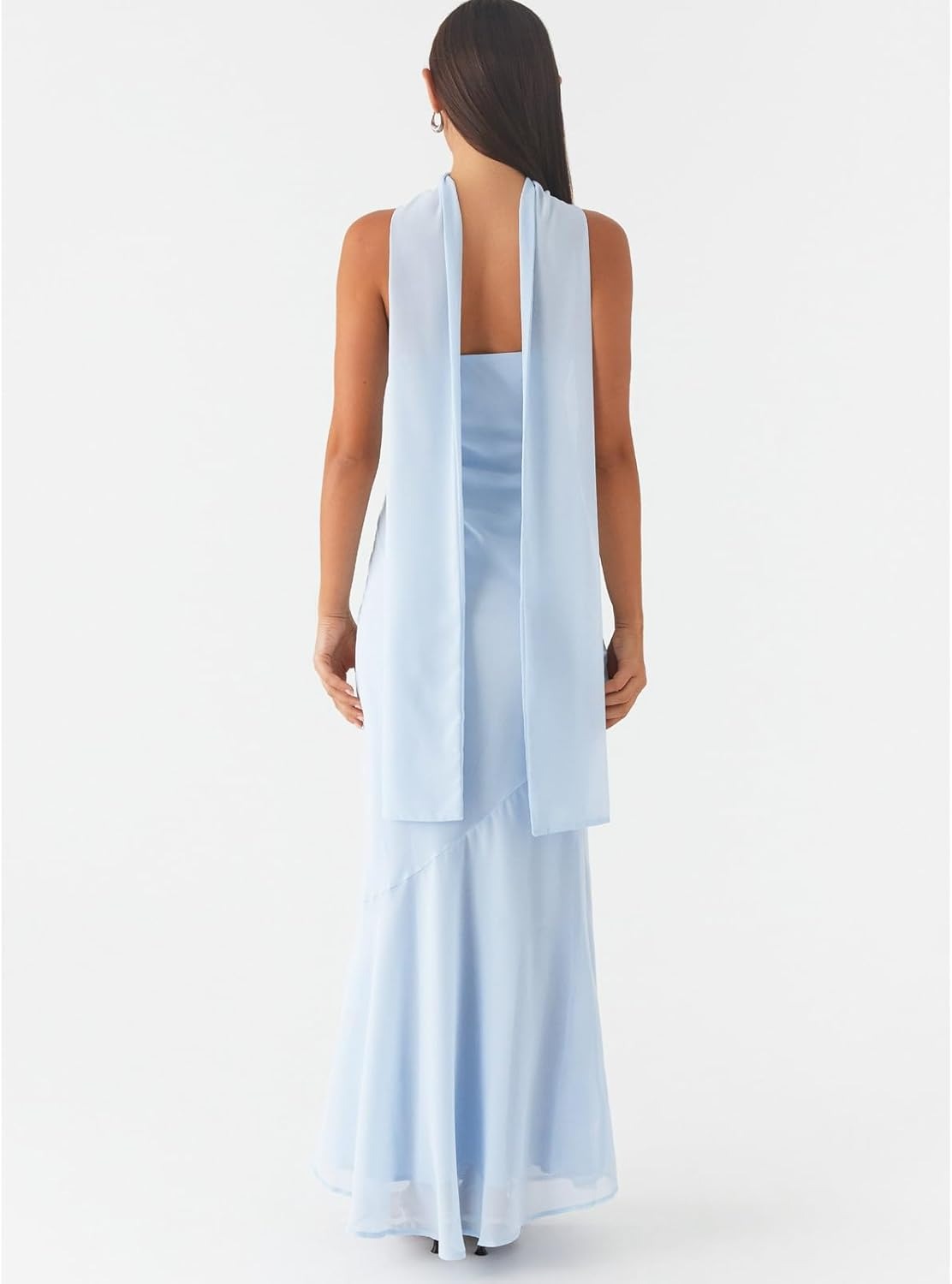 Kalentha® | Trägerloses Maxikleid mit Choker-Kragen