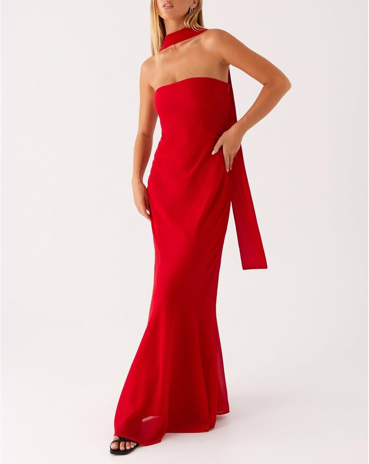 Kalentha® | Trägerloses Maxikleid mit Choker-Kragen