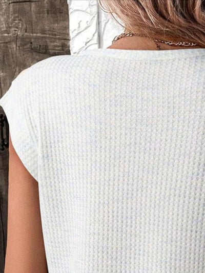 Ina® | Grau meliertes T-Shirt mit Rundhalsausschnitt und kurzen Ärmeln für Damen