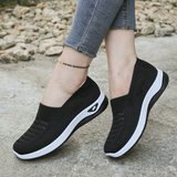 Elvessa | Bequeme Freizeit-Schuhe mit luftigem Strickmaterial – Schwarz