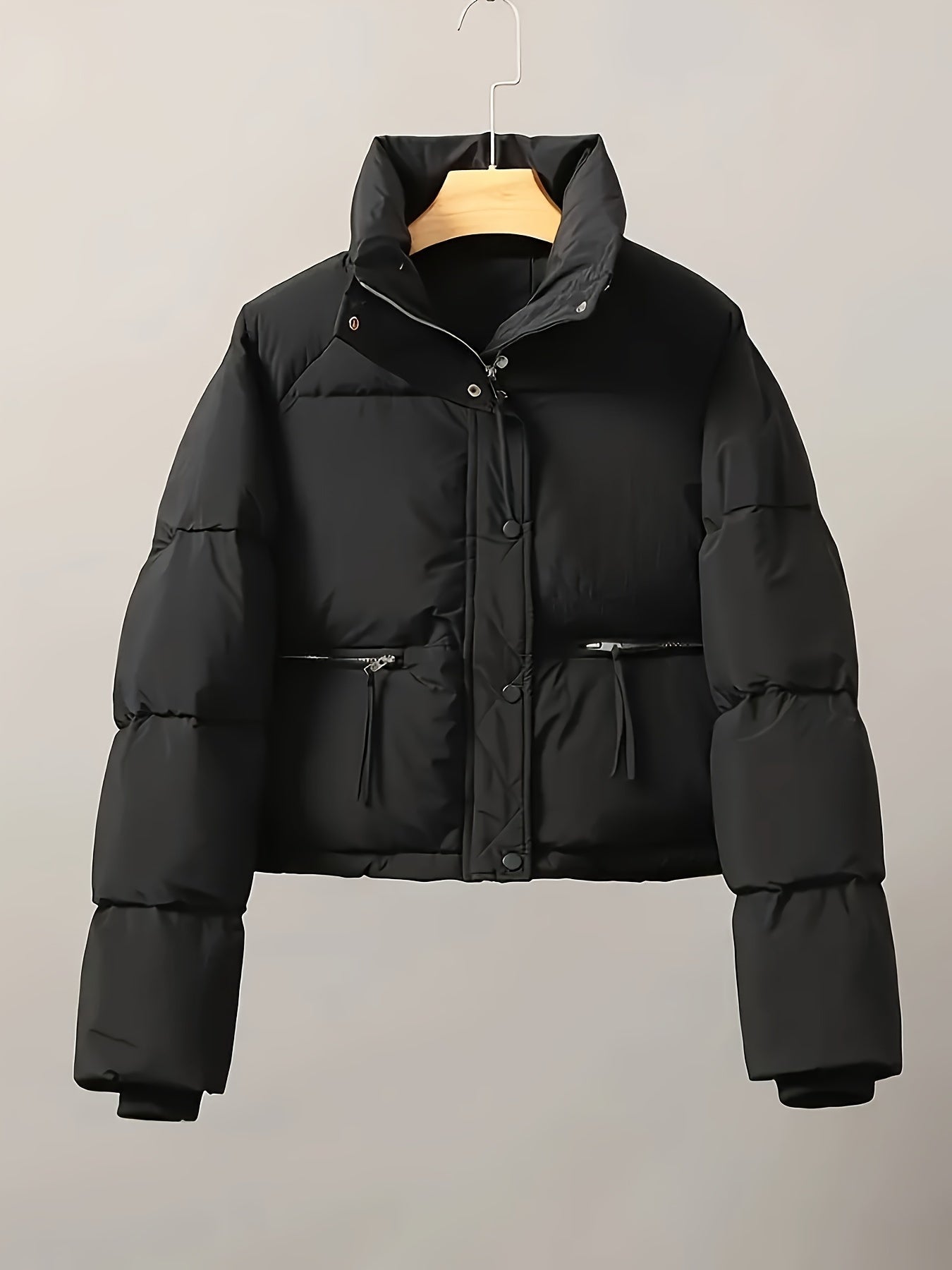 Lässige kurze Winterjacke mit Reissverschluss für Damen |  Ideal für den Winter