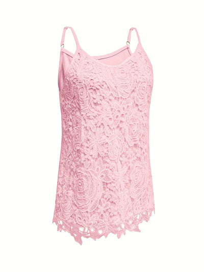 Juna – Elegantes ärmelloses Spitzenoberteil Mit V Ausschnitt