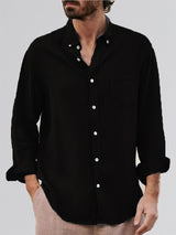 Tristan - Soft-Touch-Hemd – Schwarz