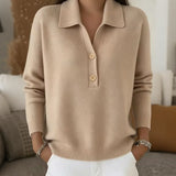 Belisara - Extraweicher V-Ausschnitt-Pullover – Aprikose