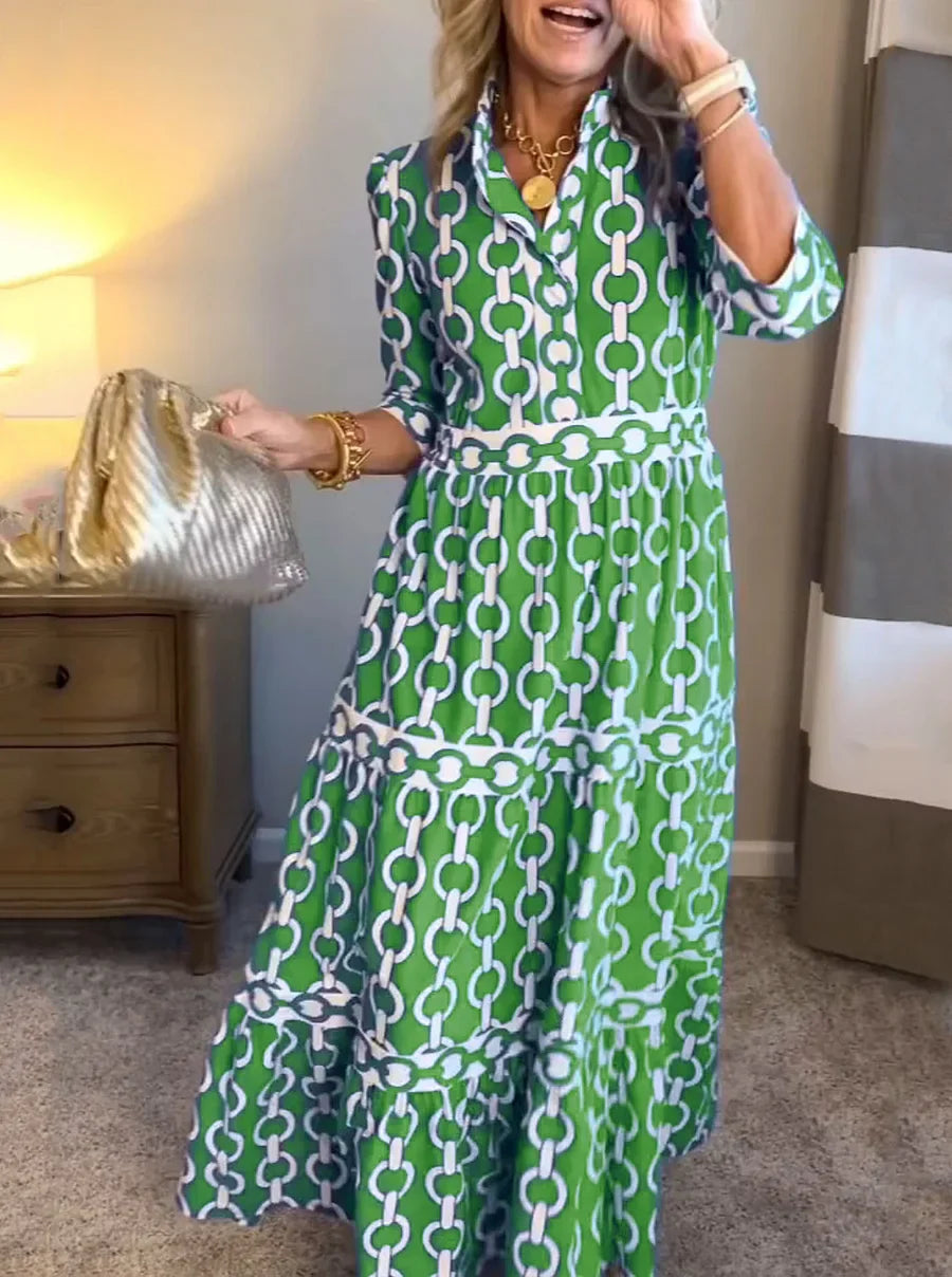 Damen Bedrucktes Sommer Kleid | Maxi