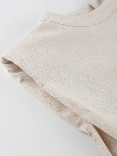 Elena | Zweiteiliges Leinen-Set mit Weitbein-Hose