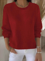 Laura | Gemütlicher Winter-Strickpullover für Damen – Rot