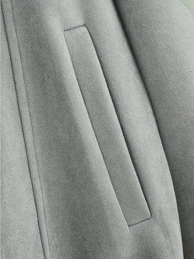 Stilvolle einfarbige warme Fleece-gedruckte Winterjacke für Herren | Ideal für den Winter