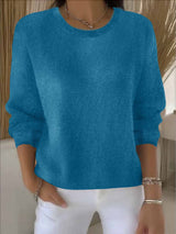 Laura | Gemütlicher Winter-Strickpullover für Damen – Blau