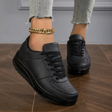 DAMI / DAMENSNEAKER: ATMUNGSAKTIVE SCHUHE MIT PLATEAUSOHLE – Schwarz