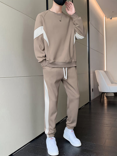 Lässiger Leichter Bequemer Baumwolle Trainingsanzug mit Jacke und Kordelzughose für Herren | Perfekt für Outdoor-Aktivitäten