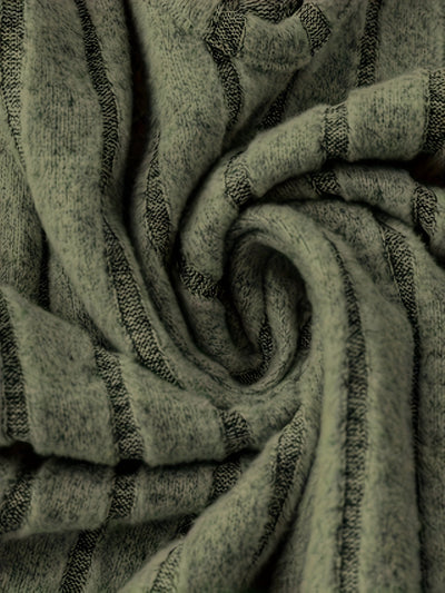 Stylisches geripptes V-Ausschnitt A-Linien Langarm festliches Kleid für Damen | Ideal für den Sommer