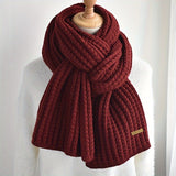 Matteo Herren Strickschal mit geometrischem Muster – Rot