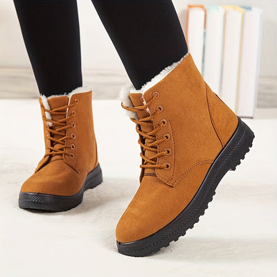 Winterschuhe Damen | Schnürung Flache Sohle Stiefel