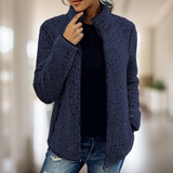 Katie – Hochwertige Fleecejacke mit Reißverschluss – Marineblau