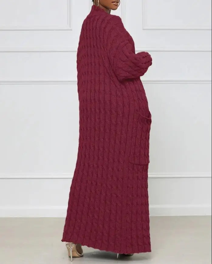 Amelia® | Langer Strick-Cardigan mit Zopfmuster