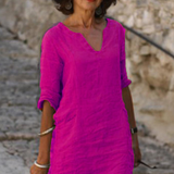 Elvy Sommerkleid mit V-Ausschnitt – Elegant & Figurschmeichelnd – Violett