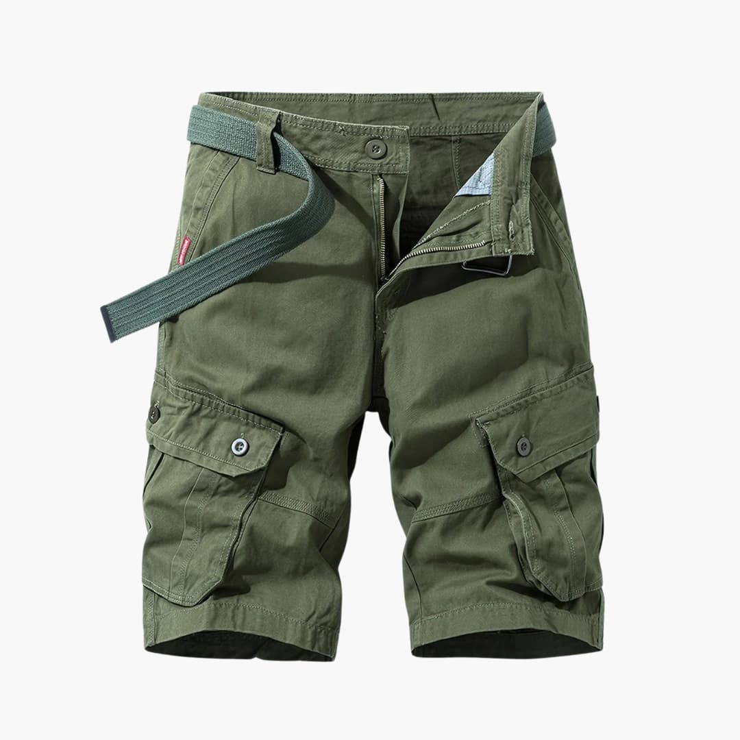 Herren Baumwoll-Cargo-Shorts mit Taschen und Gürtel