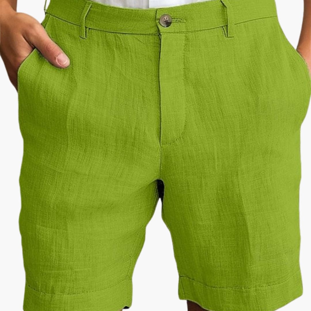 Herren Sommer Shorts mit geradem Bein und Umschlagsaum