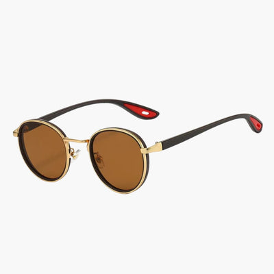 Damen Sonnenbrille mit rundem Metallrahmen und UV400 Schutz