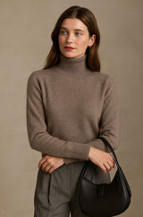 Nina | Damen Kaschmirpullover hochwertig elegant – Braun