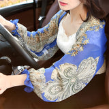 Dünner Überwurf-Schal für Damen aus Chiffon mit Paisley-Muster – Blau