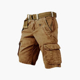 Jeroox | Kurze Herrenhose mit Cargo-Taschen – Braun