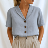 Paula | Exklusive Schlichte Bluse Damen – Grau