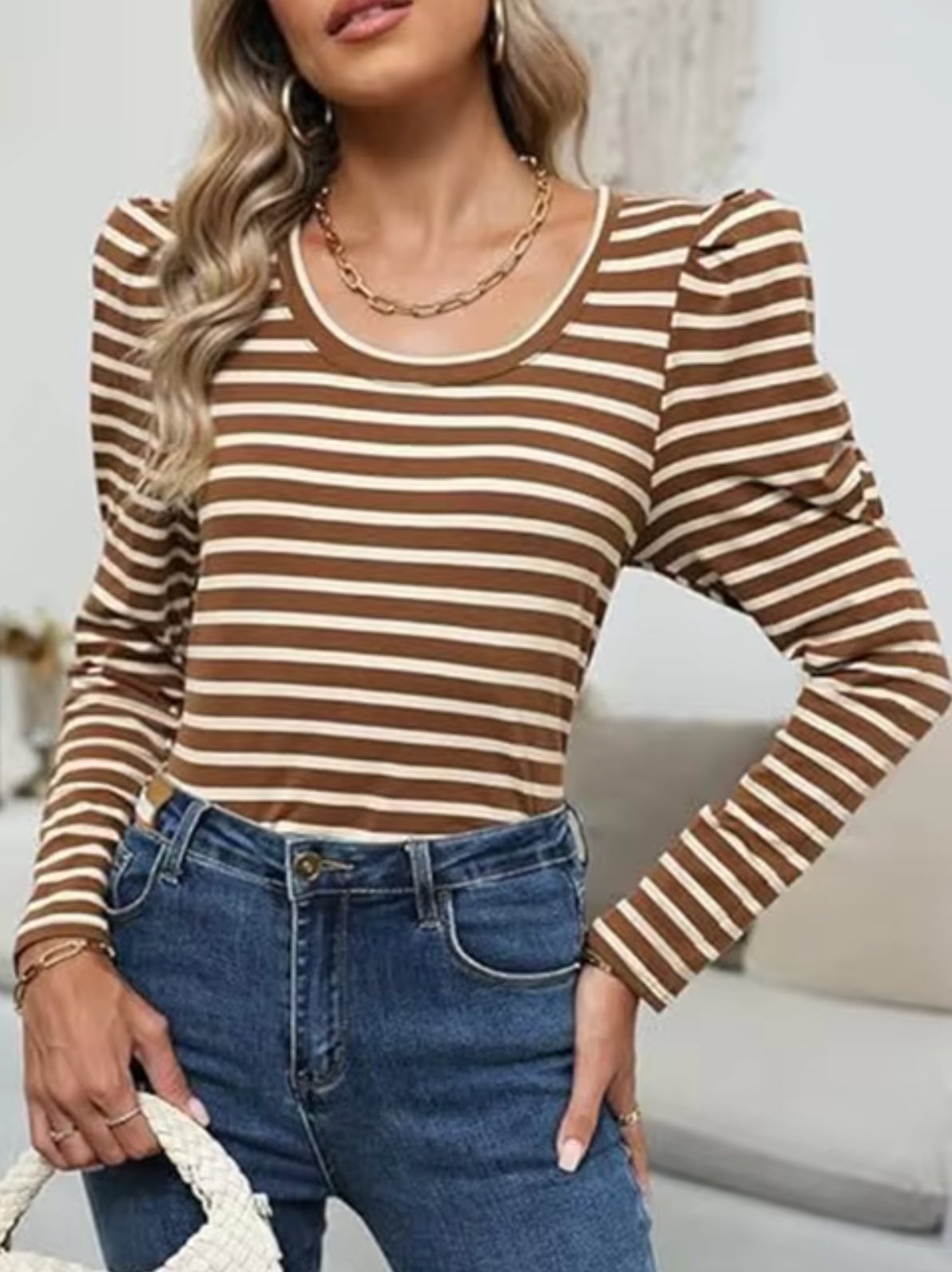 Bryton® | Pullover mit Puffärmeln und langen Ärmeln