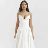Trägerloses Korsett-Midi-Kleid für Damen – Weiß Laarni