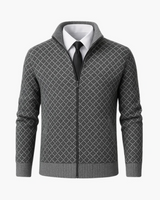 Herren Rollkragen Zipper Jacke – Hellgrau