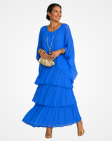 Sylvia - Fließendes Soft-Touch-Maxikleid – Blau