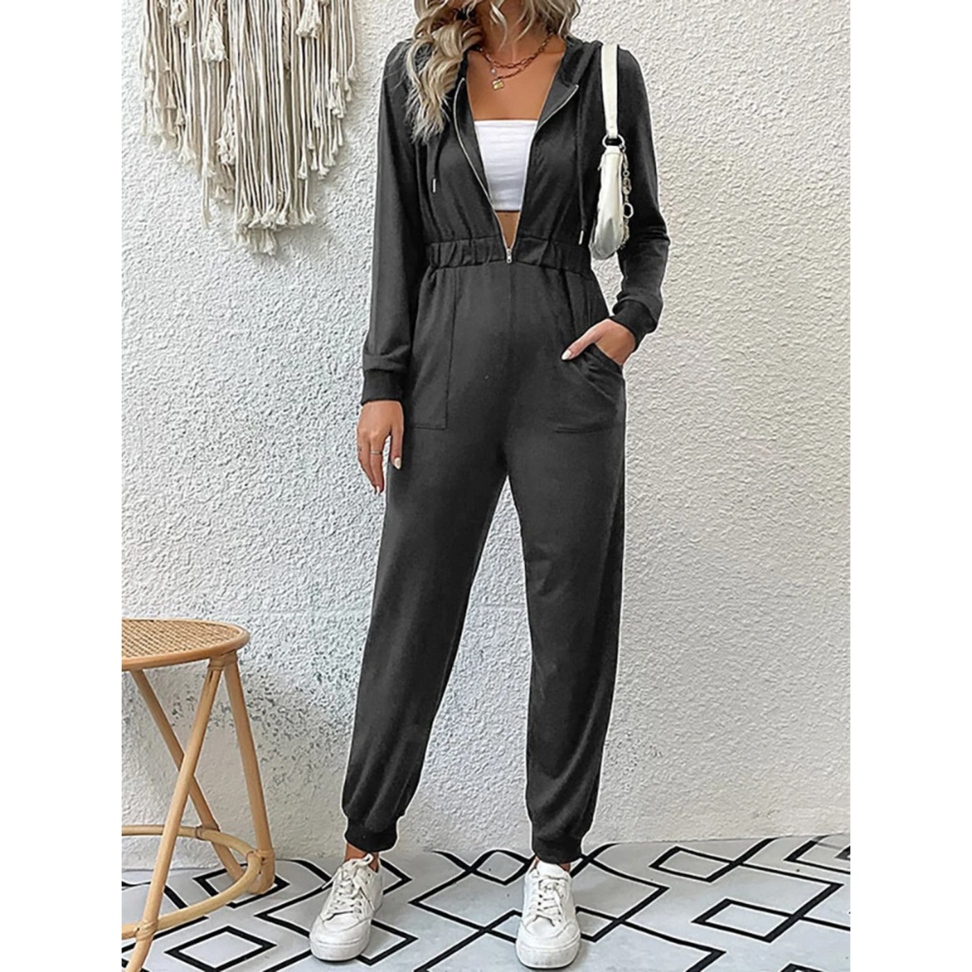 Retro Luxus Jogginganzug mit Reißverschluss für Damen | Ideal für den Sommer