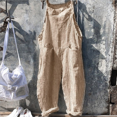 Karierter Ärmelloser Jumpsuit Für Damen | Sommer