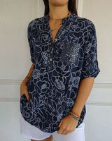 Mila | Elegante Bluse Damen Mit Pocket – Dunkelblau