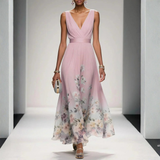 Britta | Damen Florales Maxi Kleid Für Hochzeitsgäste – Rosa