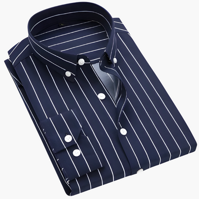 Gestreiftes Langarm-Hemd für Männer - Klassischer Kragen