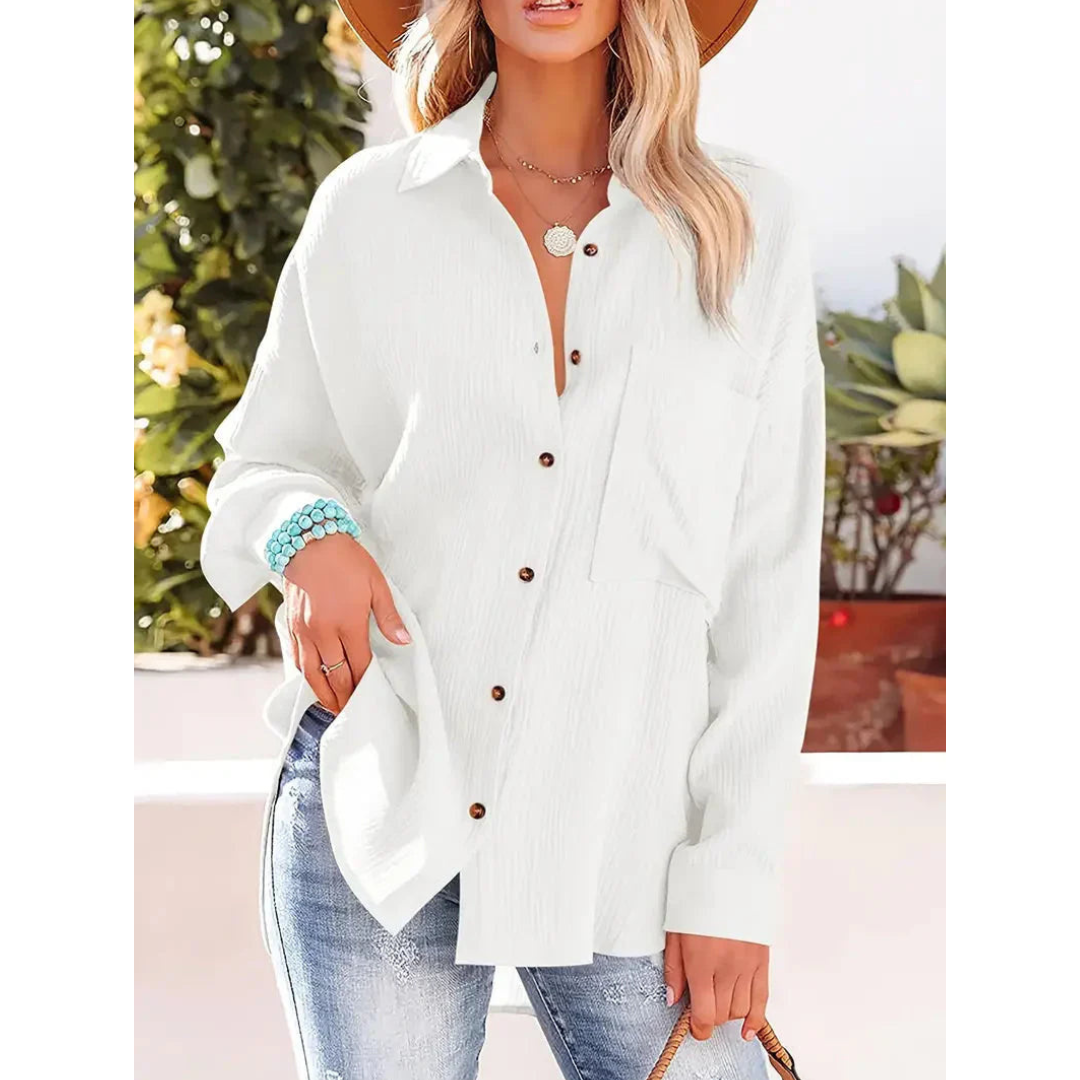Langärmliges Freizeithemd Für Damen | Button Down