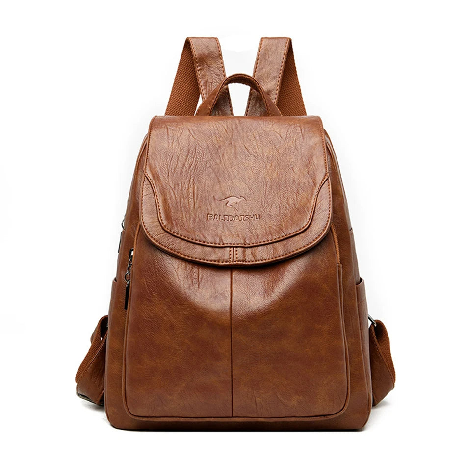 Diebstahlsicherer Lederrucksack