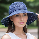 Faltbarer Sonnenhut mit breiter Krempe – Marineblau