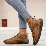 Andrea | Damen Lässige Schnürplattform-Sneaker – Terra Brown