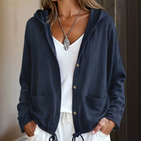 Fuida | Leichte Kapuzenjacke mit verstellbarem Saum – Dunkelblau