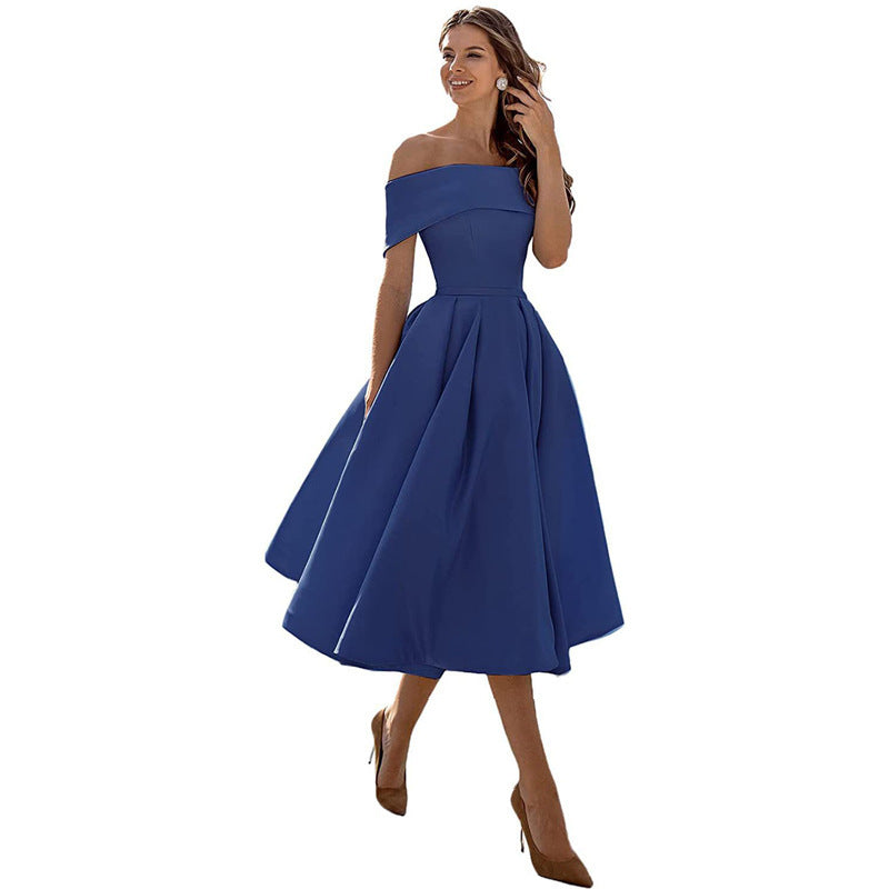 Elegantes schulterfreies Abendkleid