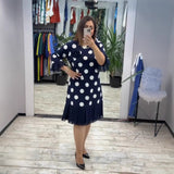 Clara | Elegantes Sommer Punkt Kleid Damen – Weiß