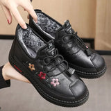 Verisse - Floral bestickte Komfort-Stiefeletten – Schwarz