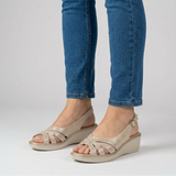 Bianka | Stilvolle Damen-Sandalen mit Slingback-Riemen – Beige