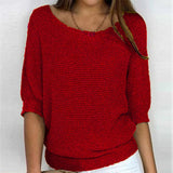 Elena | Lässiger Oversize-Strickpullover für Damen – Rot