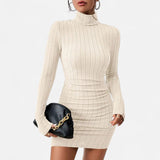 Mini-Kleid für Damen mit figurformender Wirkung – Beige