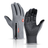 Wintersporthandschuhe mit rutschfestem Design – Grau