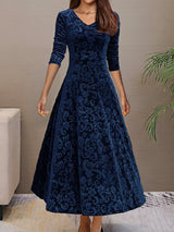 Isabella | Damen Samtkleid elegant modern stilvoll – Blau
